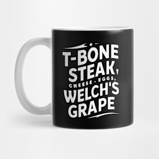 Guest Check T Bone Steak, Cheese Eggs, Welch's Grape Mug